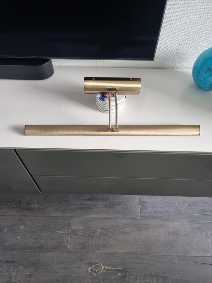 Mooie Messing Schilderijlamp (led), Huis en Inrichting, Lampen | Hanglampen, Zo goed als nieuw, Metaal, Ophalen of Verzenden