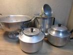 Vintage aluminium keukenspullen koffiepot vergiet trechter, Ophalen of Verzenden