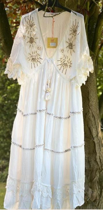 Prachtige crème witte boho dress xl one size Ibiza angel  beschikbaar voor biedingen