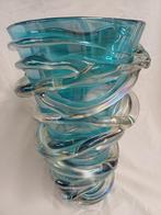prachtige glazen vaas, Huis en Inrichting, -, Blauw, -, Ophalen of Verzenden