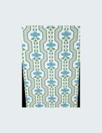 3707 Behang blauwgroen lijnenspel bloemen  vintage swiet, Verzenden, Wit