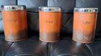 Vintage 3 bruine voorraadbussen, Ophalen, Gebruikt, Koffie, Overige merken