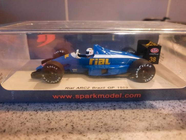 Rial ARC2 Brazil GP f1 1989 Christian Danner spark 1:43, Hobby en Vrije tijd, Modelauto's | 1:43, Zo goed als nieuw, Auto, Overige merken