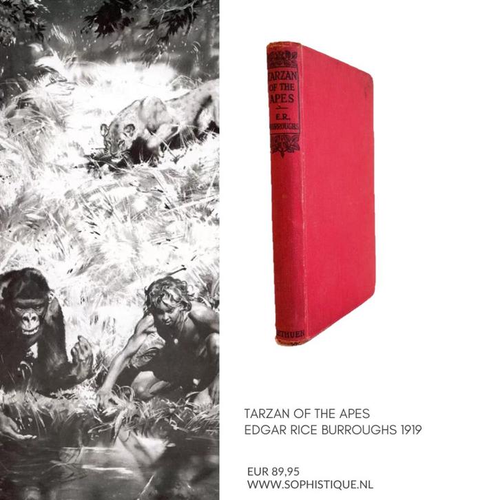 Tarzan of the Apes Edgar Rice Burroughs 1919 | EUR 89,95, Boeken, Literatuur, Zo goed als nieuw, Ophalen of Verzenden