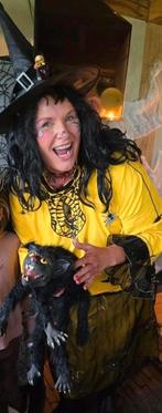 Halloween Heks in Kostuum op bezoek (professionele animatie), Verzenden, Zo goed als nieuw, Kostuum, Halloween of Griezel