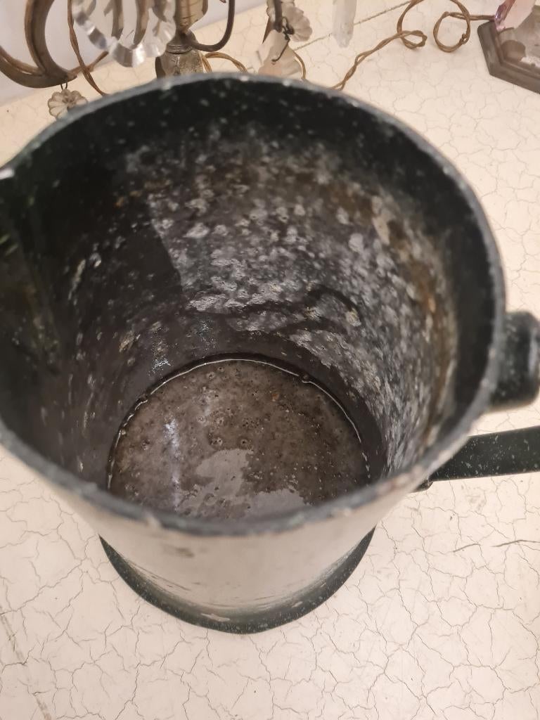 Metalen kan zware kwaliteit donker groen, Antiek en Kunst, Ophalen of Verzenden