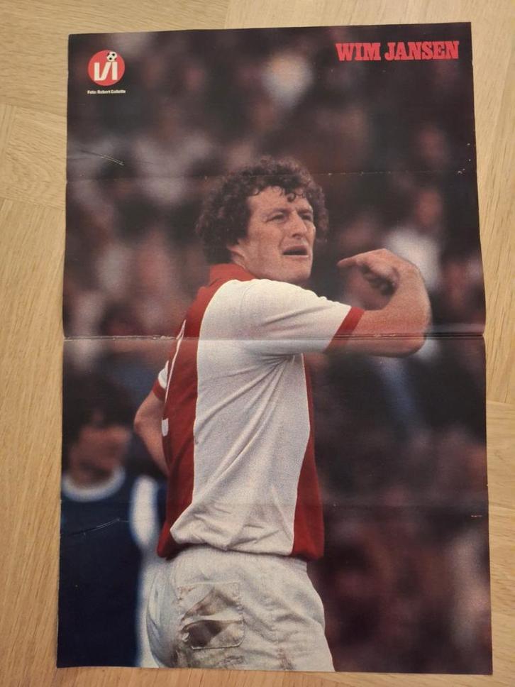Oude poster Wim Jansen / Ajax (1981), Verzamelen, Sportartikelen en Voetbal, Zo goed als nieuw, Poster, Plaatje of Sticker, Ajax