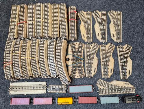 Grote marklin treinbaan stoomtrein wagons trafo wissels, Hobby en Vrije tijd, Modeltreinen | H0, Gebruikt, Treinset, Wisselstroom
