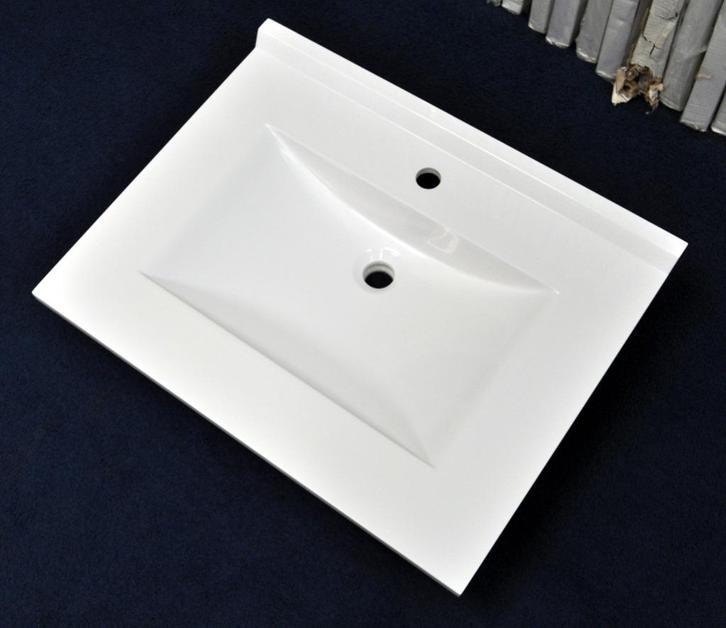 Moderne mineraalmarmer wastafel – 70 x 55 cm – nieuw – €75, Huis en Inrichting, Badkamer | Badkamermeubels, Nieuw, Wasbak of Wastafel