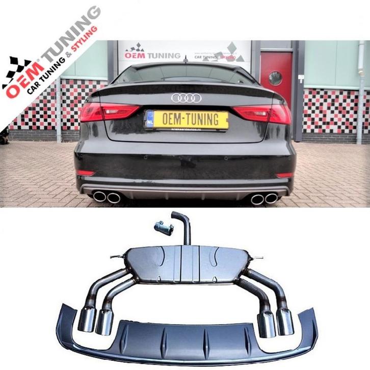 S3 Diffuser + S3 Uitlaat Audi A3 8V 2013-2016 S-LINE SEDAN, Auto diversen, Tuning en Styling, Ophalen of Verzenden
