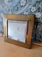 Vintage! Prachtige vierkante spiegel messing, Ophalen of Verzenden, Vierkant