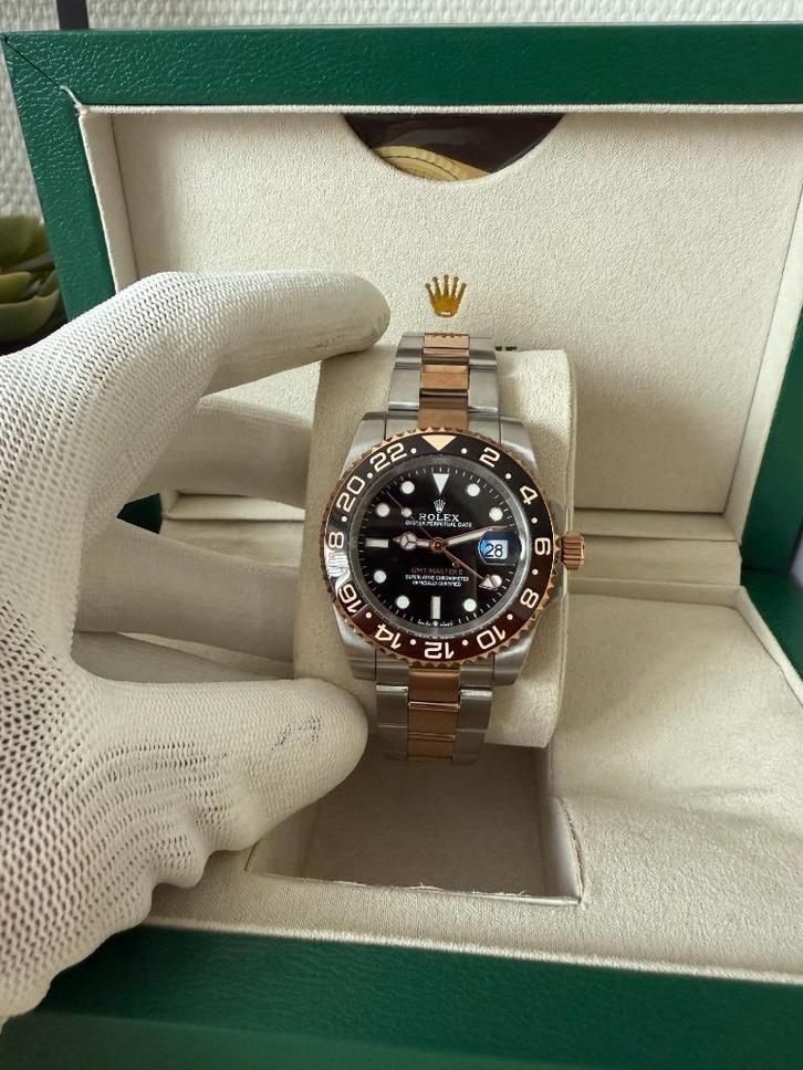 Rolex GMT Master II Rootbeer Twotone 40MM, Sieraden, Tassen en Uiterlijk, Horloges | Heren, Nieuw, Polshorloge, Rolex, Staal, Staal