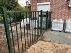Heras hekwerk met poortje, Met poort, Zo goed als nieuw, IJzer, Spijlenhekwerk