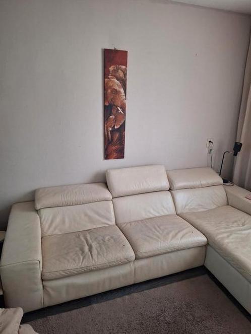 Rund lederen bankstel, Huis en Inrichting, Banken | Sofa's en Chaises Longues, Gebruikt, Leer, Ophalen of Verzenden