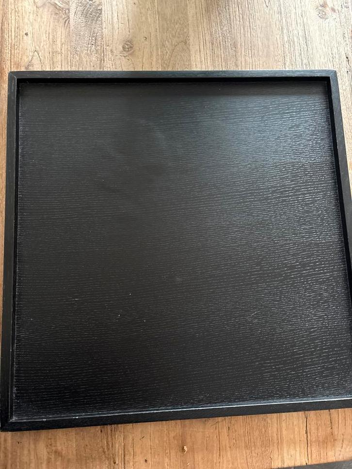 Zwarte Houten Dienblad - Vierkant wooden, Huis en Inrichting, Woonaccessoires | Dienbladen, Hout, Vierkant, Ophalen of Verzenden