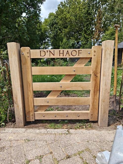 Eiken poort, moestuinpoort, Tuin en Terras, Tuinpoorten, Nieuw, Looppoort, Hout, Minder dan 100 cm, Minder dan 100 cm, Verzenden