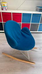 Schommelstoel petrolblauw, Huis en Inrichting, Fauteuils, Ophalen, Gebruikt