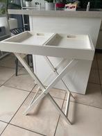 Wit houten tafeltje, Huis en Inrichting, Tafels | Bijzettafels, Ophalen, 55 tot 75 cm, Zo goed als nieuw, Modern