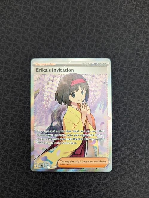 Erika's Invitation Full Art #196 Pokemon 151, Hobby en Vrije tijd, Verzamelkaartspellen | Pokémon, Zo goed als nieuw, Losse kaart