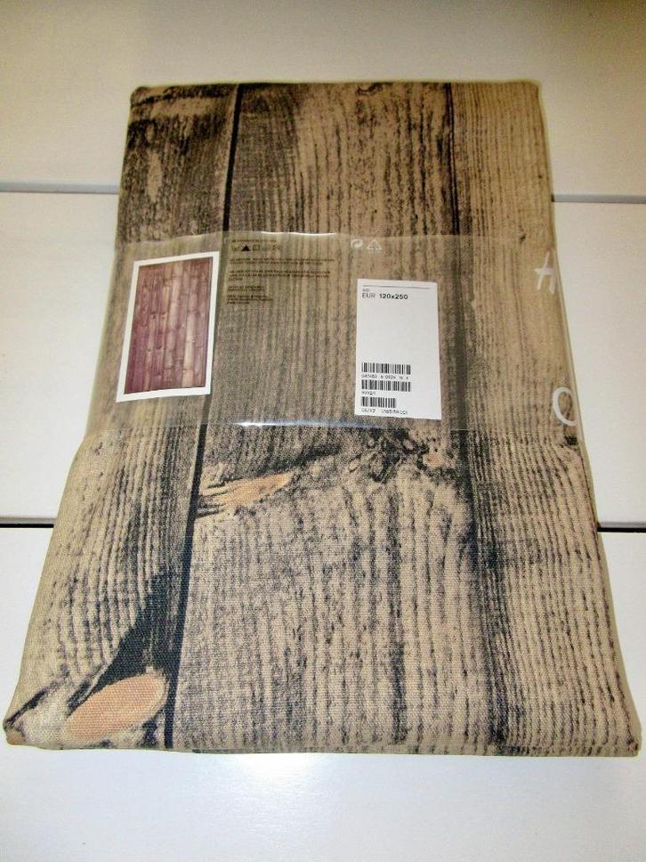 NIEUW kant en klaar gordijn stof houtprint bruin boskamer, Huis en Inrichting, Stoffering | Gordijnen en Lamellen, Nieuw, 200 cm of meer