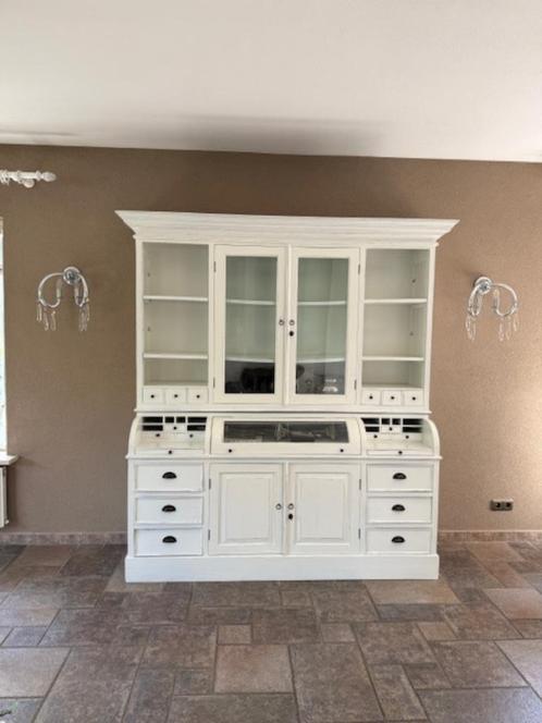 Witte buffetkast - secretaire in landelijke stijl, Huis en Inrichting, Kasten | Buffetkasten, Gebruikt, 200 cm of meer, 150 tot 200 cm