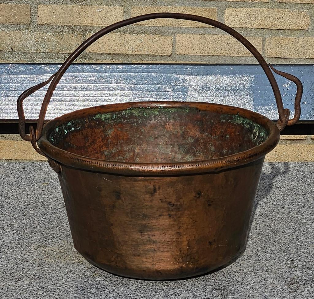 Antieke koperen kookpot zware kwaliteit, Antiek en Kunst, Ophalen of Verzenden