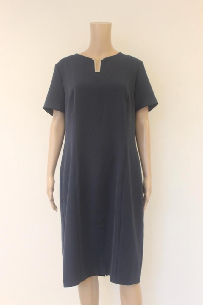 Frank Walder donkerblauwe jurk maat 44, Kleding | Dames, Jurken, Zo goed als nieuw, Maat 42/44 (L), Blauw, Knielengte, Ophalen of Verzenden