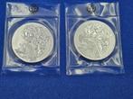 (9026-27) RWANDA   SHOEBILL 2019 en OKAPI 2021 one ounce, Ophalen of Verzenden, Overige landen, Setje, Zilver
