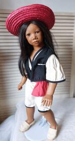 Erg mooie Himstedt pop pancho, geheel orgineel zgan, Ophalen, Zo goed als nieuw, Pop