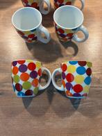 Trendhopper Kopjes met Kleurrijke Stippen - Set van 6, Keramiek, Ophalen of Verzenden, Zo goed als nieuw, Overige stijlen