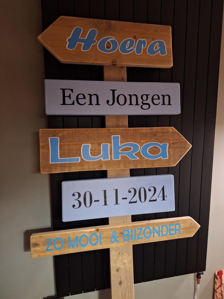 Wegwijzers geboorte bord Gender reveal Feestjes Babyshower, Kinderen en Baby's, Kraamcadeaus en Geboorteborden, Ophalen of Verzenden