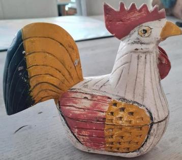 Antieke houten kip/eierdoos  beschikbaar voor biedingen