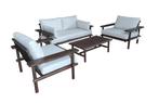 Stoel-Bank Loungeset Laruna | 4-delig | Acacia en Sand | Eur, 4 zitplaatsen, Verzenden, Nieuw, Bank