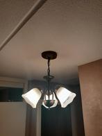 Franse Art Deco Hanglamp, Huis en Inrichting, Lampen | Hanglampen, Gebruikt, Ophalen of Verzenden, Glas, Minder dan 50 cm