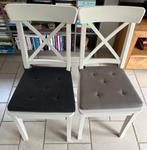 Eetkamerstoelen, Huis en Inrichting, Stoelen, Ophalen, Gebruikt, Twee, Wit