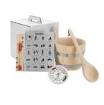 Sauna set,lepel,emmer,zandloper,thermo-hygrometer en regels, Ophalen, Fins of Traditioneel, Nieuw, 7251MZ Vorden