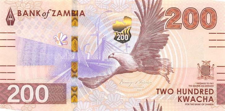 Zambia 200 Kwacha 2024 Unc pn 66a, Postzegels en Munten, Bankbiljetten | Afrika, Los biljet, Zambia, Ophalen of Verzenden