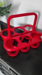 Vintage flessenrek flessenmand Curver rood, Ophalen of Verzenden, Gebruikt