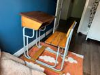Vintage Schoolbank Lessenaar - Jaren '50, Kinderen en Baby's, Kinderkamer | Tafels en Stoelen, Ophalen, Gebruikt, Tafel(s) en Stoel(en)