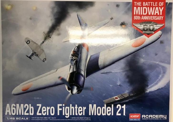 Coelianmodels, Academy, 12352, A6M2b Zero, 1/48, € 32,99, Hobby en Vrije tijd, Modelbouw | Vliegtuigen en Helikopters, Nieuw, Vliegtuig