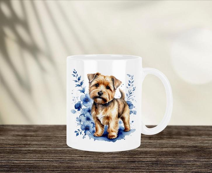 Norfolk Terriër Delfts Blauwe mok, Huis en Inrichting, Keuken | Servies, Nieuw, Kop(pen) en/of Schotel(s), Overige stijlen, Verzenden