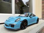 1:12 Porsche 911 R (991) Gulfblauw 2016 Minichamps / JJTOP, Minichamps, Auto, Ophalen of Verzenden, Zo goed als nieuw