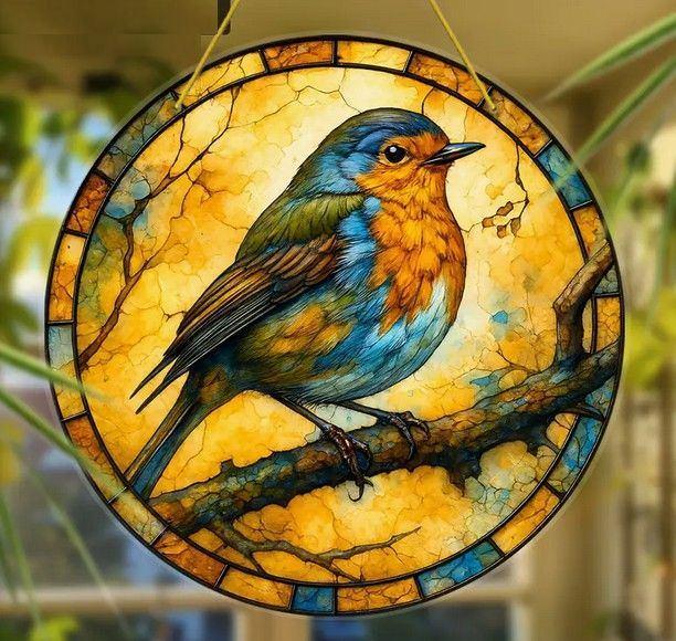 Raamhanger roodborst, Huis en Inrichting, Woonaccessoires | Wanddecoraties, Nieuw, Verzenden