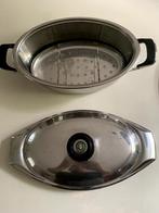 AMC topmerk Vispan, vergietplaat en schaal., Huis en Inrichting, Keuken | Potten en Pannen, Ophalen of Verzenden, Gebruikt, Rvs