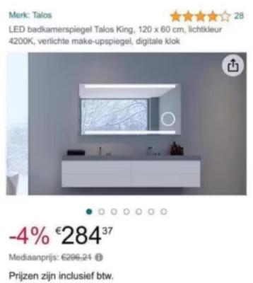 NIEUW! Talos led badkamer spiegel 120x60 €116,99 beschikbaar voor biedingen