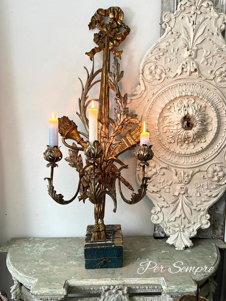 Per Sempre,Prachtige Italiaanse Wand Applique,kandelaar, Antiek en Kunst, Antiek | Woonaccessoires, Ophalen