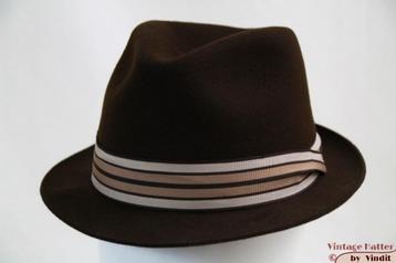 Gleufhoed Trilby Mayser bruin 57-58 nieuw gratis verzenden beschikbaar voor biedingen