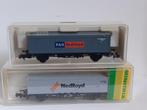 4x containerwagen NedLloyd Minitrix/Fleischmann, Gelijkstroom, Fleischmann, Wagon, Ophalen of Verzenden