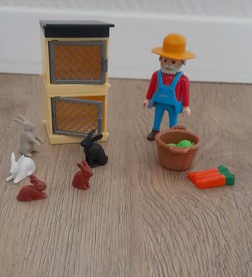 Playmobil 4491 Konijnenhok met Boer en Konijnen beschikbaar voor biedingen
