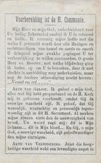 P558 prentje gebed voorbereiding tot de h communie, Ophalen of Verzenden, Zo goed als nieuw, Kaart of Prent